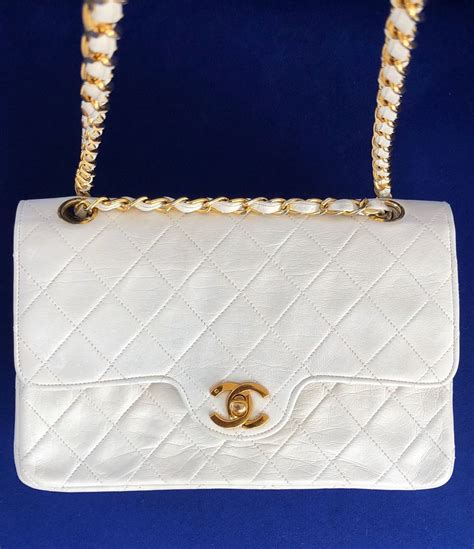 chanel round white bag|white vintage chanel bag.